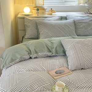 Housse <span class=keywords><strong>de</strong></span> couette en Jersey <span class=keywords><strong>de</strong></span> coton, ensemble <span class=keywords><strong>de</strong></span> literie <span class=keywords><strong>vert</strong></span> forêt - Product Image 1