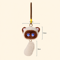 Pendentif en peluche chat intelligent avec capteur tactile IA, moteur vibrant, gyroscope, yeux LED et alimentation à un bouton – Jouet cadeau