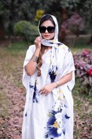 Robes longues en soie de style africain 2026 – Kaftans de luxe à motifs floraux avec foulard pour femmes – Vente en gros
