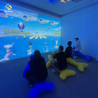 Nuevo Juego Interactivo de Proyección con Bicicleta de Ejercicio, Proyector de Video, VR y AR para Juegos Deportivos Escolares al Aire Libre, Carnaval de Delfines