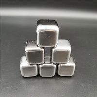 Ensemble de pierres à whisky carrées en acier inoxydable, glaçons métalliques réutilisables, refroidisseurs personnalisés en gros, pierres froides pour boissons, coffret cadeau pour bar, vente en gros