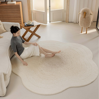 Tapis de prière moderne abstrait en polyester, fait à la machine, à poils coupés, réversible, adapté aux animaux domestiques, antimicrobien, antidérapant, avec dos en jute