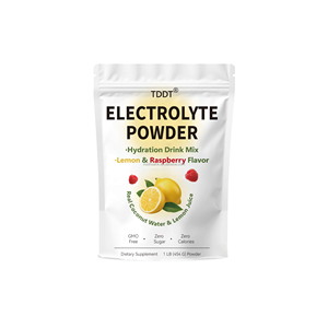 Polvo Electrolítico 1 LB Sabor Limón Frambuesa, Mezcla para Bebida Hidratante con Agua de Coco Real y Jugo de Limón, Sin Azúcar, Sin Calorías - Product Image 1