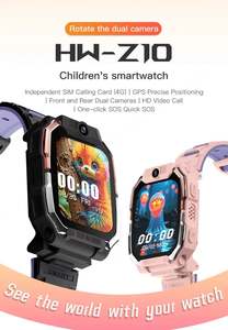 Nouvelle montre intelligente pour enfants Android HW-Z10 carrée, double caméra, appel vidéo HD, GPS, étanche IP67, WIFI, SOS, carte SIM 4G, boussole, calendrier - Product Image 5