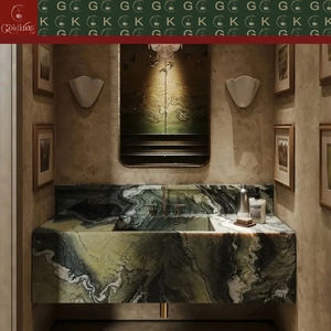 <span class=keywords><strong>Marmo</strong></span> <span class=keywords><strong>Cipollino</strong></span> <span class=keywords><strong>Verde</strong></span> per Bagno con Venature Bianche e Grigie, Taglio di Precisione per Residenze, Resort e Hall Aziendali - Product Image 2