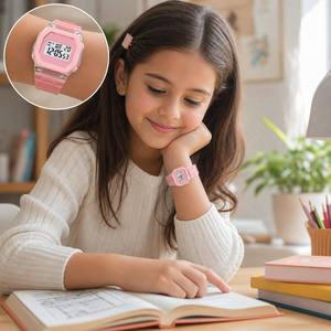 Orologio Digitale LED Rosa Traslucido con Display, Sveglia e Data, Carino <span class=keywords><strong>per</strong></span> Bambini, Regalo Direttamente dal Produttore - Product Image 2