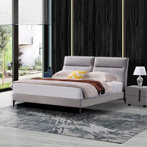 Modern Minimalist Upholstered Bed Dirt Resistant Modern Queen King Size Bed