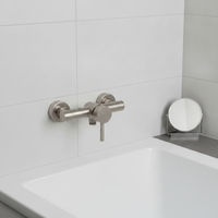 Robinet mural en acier inoxydable satiné brossé pour salle de bain, avec contrôle facile de la température et du débit à une main