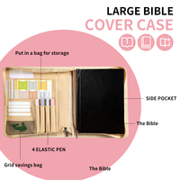 Funda para Biblia para Mujer, Bolsa de Cuero para Biblia con Separadores, Marcadores, Bolígrafos, Estuche Grande con Asa para Transportar Libros, Regalos Cristianos