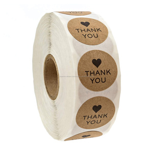 Personalizado pulgadas redondo kraft imprimir círculo sello thank <span class=keywords><strong>you</strong></span> etiqueta Auto adhesivo rollo de pegatinas para su negocio - Product Image 4