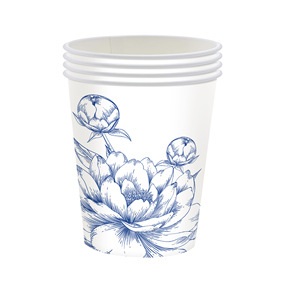 Platos de papel florales azules y blancos, redondos, desechables, para el juego de vajilla de fiesta del Año Nuevo Chino, respetuosos con el medio ambiente - Product Image 4