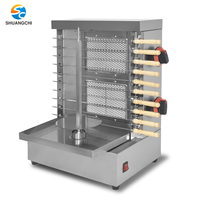 Machine semi-automatique à 2 brûleurs Kebab Shawarma pour la maison et le restaurant comprenant une pompe et un moteur pour la préparation de produits de viande