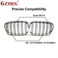 Grille de calandre avant pour BMW Série 1 F20 2011-2014, cadre chromé, double ligne, noir brillant, grille de pare-chocs OE 51137239022 51137239021