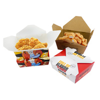 Boîtes en papier pliables personnalisées à prix abordable avec design en relief pour popcorn, poulet frit, frites, restauration rapide, emballage, boîtes cadeaux de luxe faites à la main