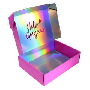 Boîtes d'expédition en carton ondulé de couleur rose avec logo personnalisé, boîtes de colisage, boîtes cadeaux pour cils, perruques, cosmétiques, outils de maquillage - Product Image 1