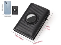 Dompet Kartu Kredit Tipis Anti Maling RFID Blocking dari Kulit PU Minibook Smart Business dengan Slot Airtag untuk Saku Depan