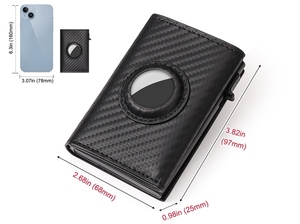 กระเป๋าสตางค์ใส่บัตรเครดิตแบบบาง Minibook Smart Business ทำจากหนัง PU ป้องกันการโจรกรรมข้อมูล RFID พร้อมช่องใส่ Airtag สำหรับใส่ในกระเป๋าหน้า - Product Image 5