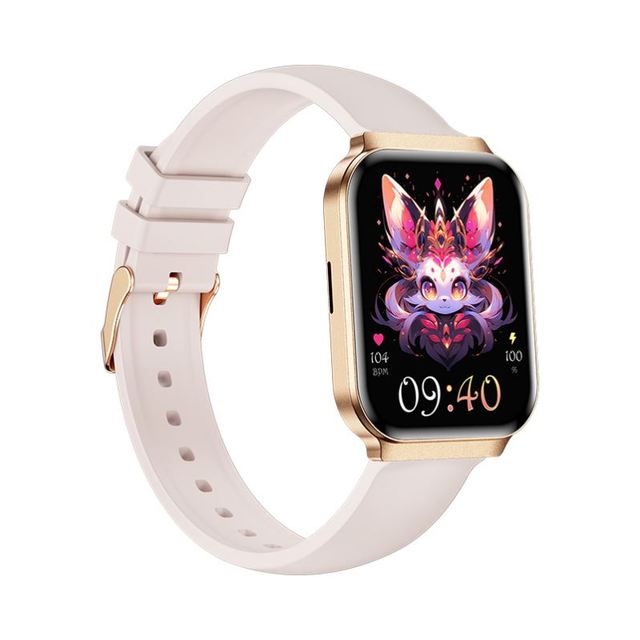 New Women Smart Watch KM86, Thin Aluminum Alloy Case Silicone Strap IP67 Waterproof BT Call Smartwatch