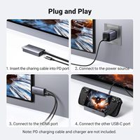 Kabel UGREEN USB C ke HD-MI dengan Adaptor Pengisian Cepat 100W PD 4K 60Hz 2-in-1 Thunderbolt Unidirectional Tipe C ke HD-MI