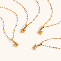 Nueva llegada Simple 18K chapado en oro Color papel Clip cadena colgante globo 26 nombre inicial personalizado burbuja letra collar