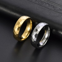 Bague en tungstène plaquée or 18 carats, géométrique, largeur 6 mm, tendance, alliances ou bagues pour couples, anniversaire