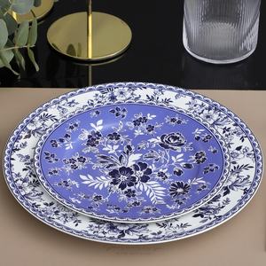 Set di <span class=keywords><strong>Piatti</strong></span> Piani Floreali <span class=keywords><strong>Vintage</strong></span> in Porcellana e Ceramica per Eventi e Matrimoni, Piatto Decorativo - Product Image 5