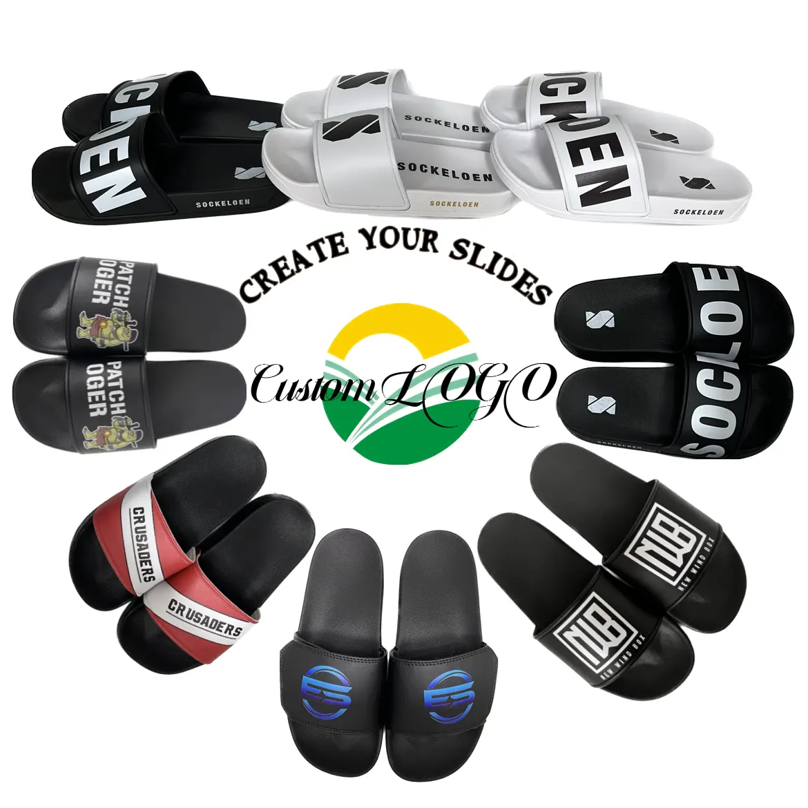 Hot sale custom men's flip flops custom printed slippers slides footwear custom logo slide designer slippers for men