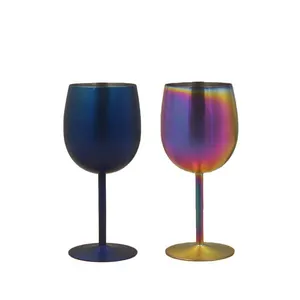 WSY155 Wine Glass Gold Champagne Unbreakable Stainless Steel Quality Metal Flutes Drinkware Goblet Vintage Customized Tumbler