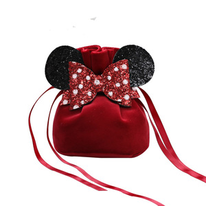 Bolso Tote de caramelo de estilo europeo, tela de terciopelo moderna, paquete de regalo para acompañante de boda, bolsillo con nuevo diseño - Product Image 6