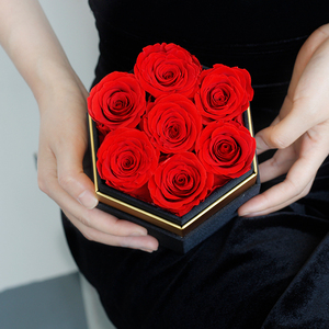 Lovebay Factory Sales Flores naturales Rosas eternas en caja de diamantes Flor inmortal Rosas reales preservadas en caja - Product Image 4