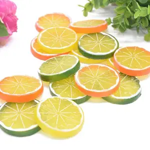 Novità fai da te tazza portachiavi decorazione fetta di frutta modello artificiale falso lime fetta di limone