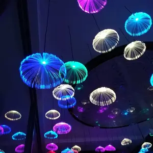 RGB Fiber Optic Jellyfish Tree Hanging Decor Light Garland Dandelion Fairy String Light Jellyfish Lamps Christmas decoration