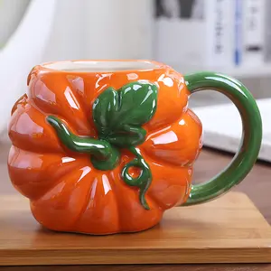 Креативная Милая керамическая чашка в форме фруктов, креативная кружка для воды, оранжевая чашка, европейская тыква, Офисная чашка для молока