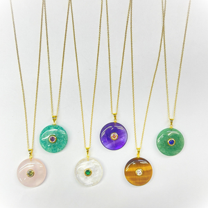 Kalung Liontin Oval Amethyst Alami dengan Bingkai Berlapis Emas Kristen untuk Dipakai Sehari-hari dan Hadiah Pesta - Product Image 4