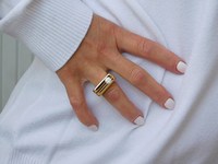 Bague de fiançailles épaisse en or 10k/14k/18k avec diamant de laboratoire serti clos, bague de mariage audacieuse, bague signet pour cadeau
