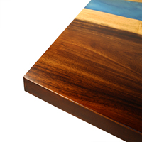 Table en dalle de rivière Table de bureau moderne en résine époxy sur mesure en bois de noyer massif