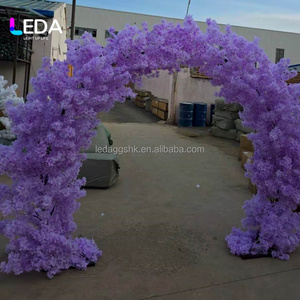 LEDA Elegant Purple Cherry Blossom Flower Arch <b>Wedding</b> Arch <b>Wedding</b> <b>Backdrop</b> <b>Stand</b> for Events Decor - Product Image 3