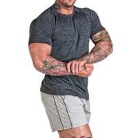 T-shirt de sport à séchage rapide pour hommes fabriqué en Chine, échantillon gratuit personnalisé, polyester et élasthanne, col rond, impression