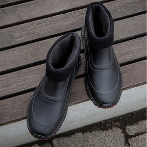 مخصص الرجال PVC أحذية مضادة للانزلاق للماء قصيرة أنبوب المطر أحذية للتسليم الدراجين المطبخ العمل في الهواء الطلق ارتداء - Product Image 5