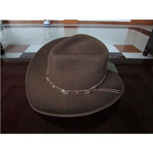 Sombrero de Vaquero Unisex H6333, Gorra de Jazz, Sombrero de Caballero Ecuestre para Hombre y Mujer, Sombrero Fedora de Lana de Ala Ancha, Gorras de Vaquero de Lana - Product Image 6