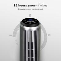 Ventilateur tour intelligent sans pales en plastique à oscillation grand angle et rotation, télécommande numérique, faible bruit 40 dB, minuterie, vent puissant pour