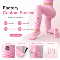 Chaussettes de yoga antidérapantes personnalisées avec logo, chaussettes de Pilates et de barre, chauffe-jambes style ballet, prix d'usine, faible MOQ, OEM ODM