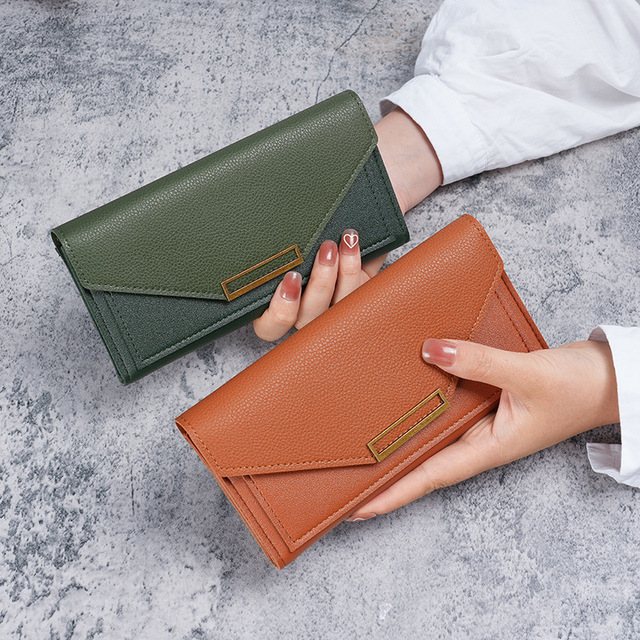Factory Price Women's Long Leather Wallet with Phone Pocket - Hasp Clutch Purse Fashion Ladies Card Holder