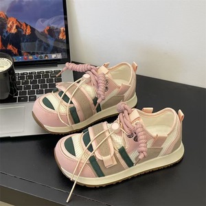 Chaussures de sport décontractées pour femmes, course et marche, semelle extérieure en caoutchouc épais, amorti estival, doublure en peluche, maille respirante, fermeture à lacets, automne - Product Image 3