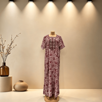 Nuevo Vestido Maxi Kaftan Boubou de Verano para Mujer Africana, Talla Grande, Cómodo, Transpirable, de Poliéster, Estilo Modesto, para Vacaciones y Uso Diario