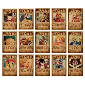 Personalizzato rufy Roronoa Zoro serie Cartoon Placard decorazione della casa poster Retro carta Kraft stampa cartone