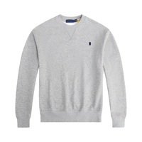 Sudadera Unisex para Hombre, 100% Algodón, Felpa, Anti-Pilling, Cuello Redondo, Casual, con Logotipo Bordado en la Parte Delantera, Diseño Sólido, Corte Holgado