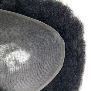 Toupet <span class=keywords><strong>afro</strong></span> 100% cheveux humains, cheveux vierges brésiliens africains, base en dentelle complète PU pour hommes - Product Image 5