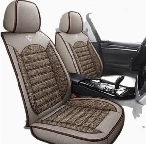 Coussin de siège de voiture en lin de luxe 12V fonctions de ventilation et de chauffage de refroidissement étanches en cuir PVC lin compatible - Product Image 5