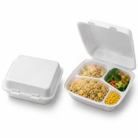 Boîte alimentaire jetable en mousse de polystyrène à compartiments, pour la vente en gros, boîte à lunch, boîte à emporter pour la restauration rapide
